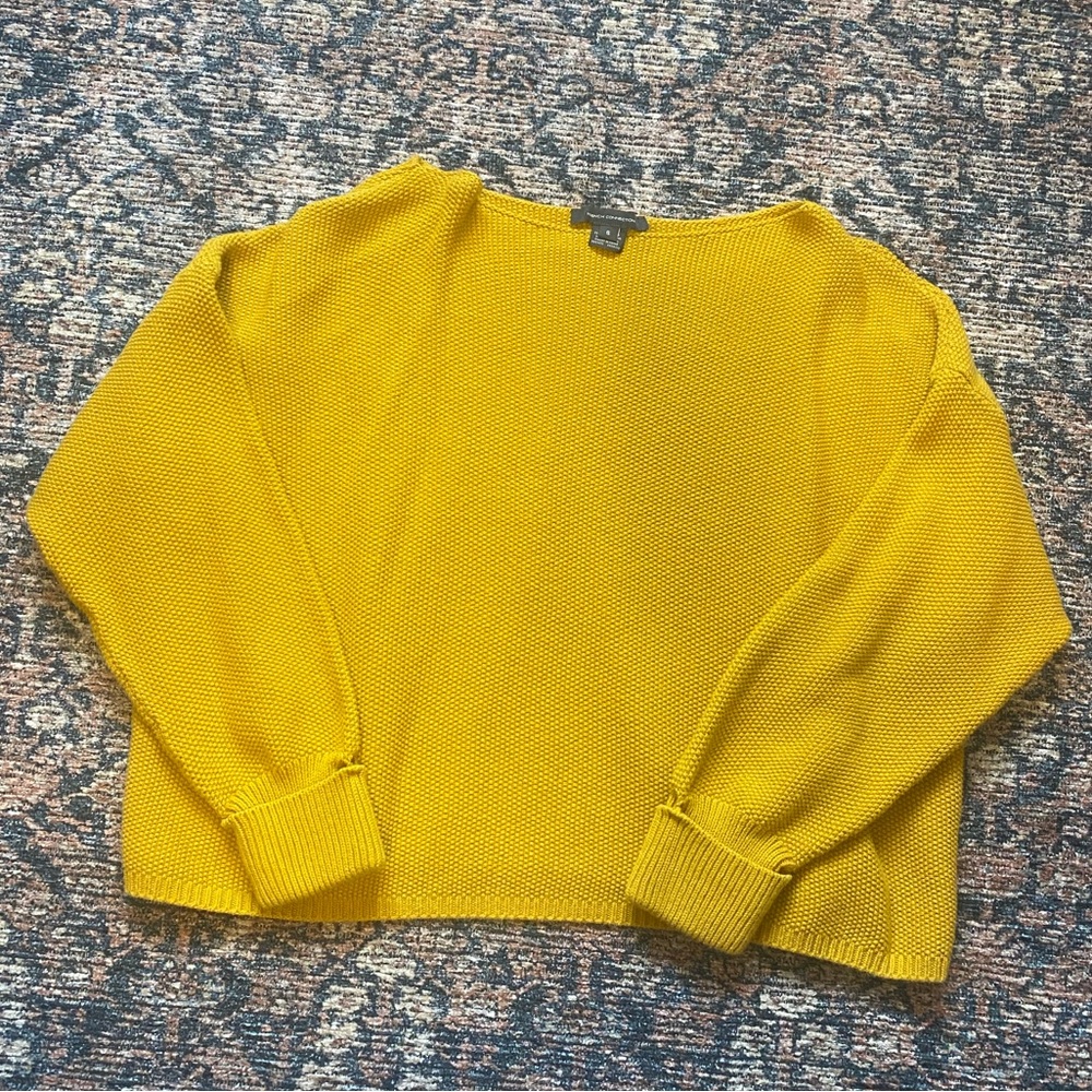 French Connection mustard boatneck sweater size small